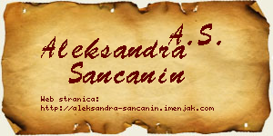 Aleksandra Sančanin vizit kartica